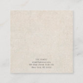 Carte De Visite Carré Papier ancien Bijoux de luxe Écran d'oreille (Dos)