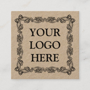 Carte De Visite Carré Papier d'emballage rustique ajoutent votre logo