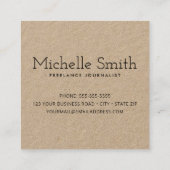 Carte De Visite Carré Papier Kraft moderne et élégant (Dos)