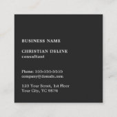 Carte De Visite Carré Papier Kraft moderne (imprimé) Monogramme en gras (Dos)