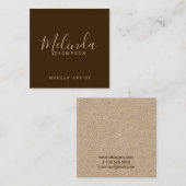 Carte De Visite Carré Papier Kraft pour script moderne professionnel (Devant / Derrière)
