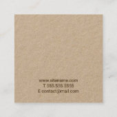 Carte De Visite Carré Papier Kraft pour script moderne professionnel (Dos)