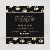 Carte De Visite Carré Papiers dorés de luxe motif merci (Dos)