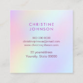 Carte De Visite Carré papillon aux couleurs pastel esthéticiennes (Dos)