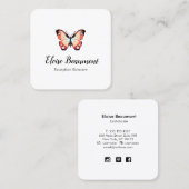 Carte De Visite Carré Papillon coloré (Devant / Derrière)