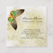 Carte De Visite Carré ** Papillon doré doré mystique (Dos)