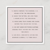 Carte De Visite Carré Papillon Floral Eye Tattoo Instructions (Dos)