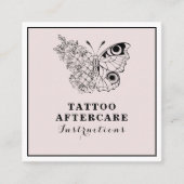 Carte De Visite Carré Papillon Floral Eye Tattoo Instructions (Devant)