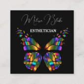 Carte De Visite Carré Papillon noir élégant (Devant)