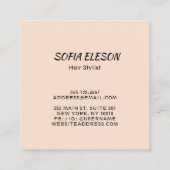 Carte De Visite Carré Papillon noir Feminine Blush Pink Typographie (Dos)