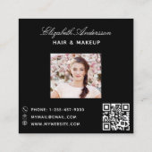 Carte De Visite Carré Papillon noir or QR code script photo (Dos)