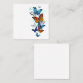 Carte De Visite Carré Papillons volants Morpho et Monarch (Devant / Derrière)