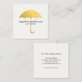 Carte De Visite Carré Parapluie de Faux Gold Foil (Devant / Derrière)