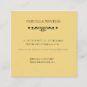 Carte De Visite Carré Parapluie de grenouille Aquarelle mignonne (Dos)