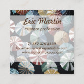 Carte De Visite Carré Parapluies colorés (Dos)