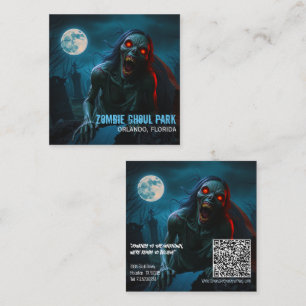 Carte De Visite Carré Parc d'attractions Zombie Ghoul