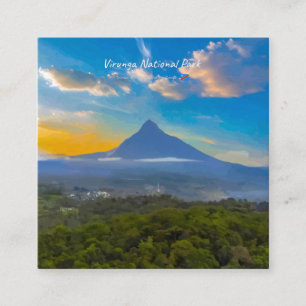 Carte De Visite Carré Parc national des Virunga, RD Congo - Volcan