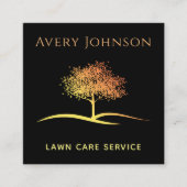 Carte De Visite Carré Parking Lonely Orange Tree Elégant (Devant)