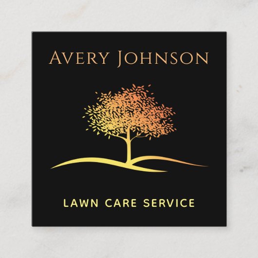 Carte De Visite Carré Parking Lonely Orange Tree Elégant (Devant)