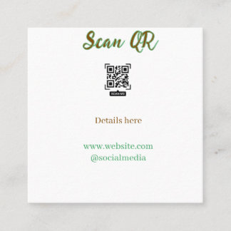 Carte De Visite Carré Partagez votre image scannez le code QR ajoutez un