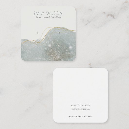 Carte De Visite Carré Parties scintillant Abstraite gris-gris brillant É