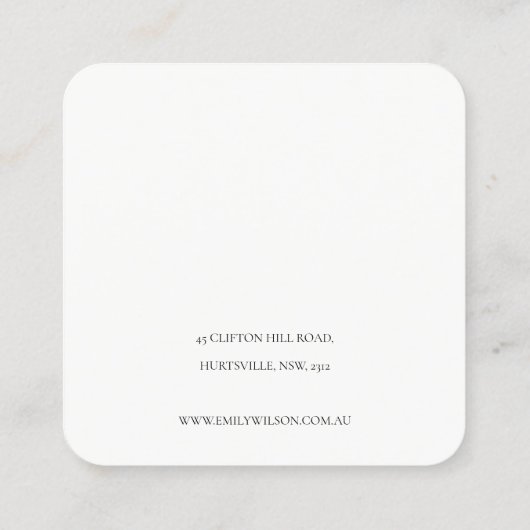 Carte De Visite Carré Parties scintillant Abstraite gris-gris brillant É (Dos)