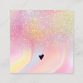 Carte De Visite Carré Parties scintillant arc-en-ciel moderne marbre chi (Dos)