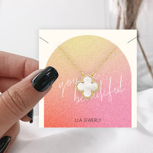 Carte De Visite Carré Parties scintillant collier joaillier Afficher Car