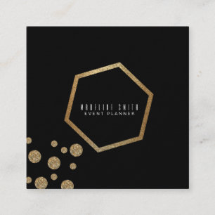 Carte De Visite Carré Parties scintillant Confetti Feminine Event Planne