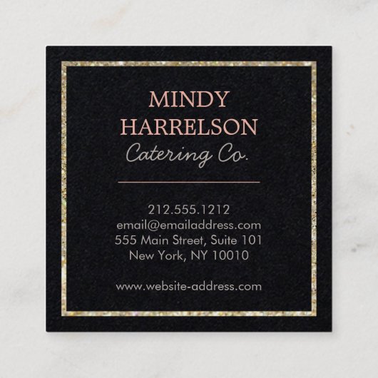 Carte De Visite Carré Parties scintillant cuillère Whisk Spatula Bakery (Dos)