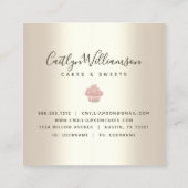 Carte De Visite Carré Parties scintillant Cupcake rose Drivers Pâtisseri (Dos)