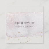 Carte De Visite Carré Parties scintillant d'aquarelle Abstraite de bross (Devant)