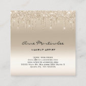 Carte De Visite Carré Parties scintillant de Champagne de maquillage Déc (Dos)