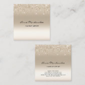 Carte De Visite Carré Parties scintillant de Champagne de maquillage Déc (Devant / Derrière)