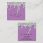 Carte De Visite Carré Parties scintillant de déshydratation en argent de (Devant / Derrière)