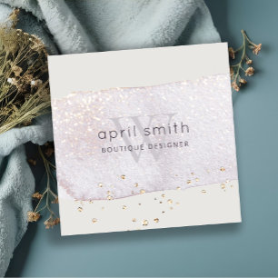 Carte De Visite Carré Parties scintillant de monogramme Abstraite de bro