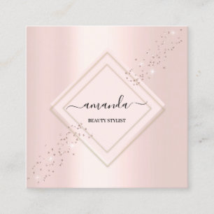 Carte De Visite Carré Parties scintillant de peinture rose pour cadre mi