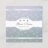 Carte De Visite Carré Parties scintillant de perles bleu clair Étoiles b (Devant)