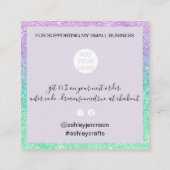 Carte De Visite Carré Parties scintillant de sirène de script moderne tu (Dos)