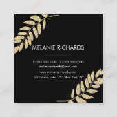 Carte De Visite Carré Parties scintillant d'or chic moderne feuille maqu (Dos)