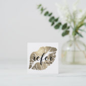 Carte De Visite Carré Parties scintillant d'or moderne lèvres recommande (Debout devant)