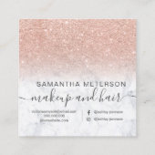 Carte De Visite Carré parties scintillant d'or rose moderne à l'ombre du (Dos)