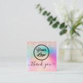 Carte De Visite Carré Parties scintillant d'or Rose pour petites entrepr (Debout devant)