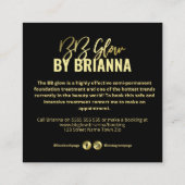 Carte De Visite Carré Parties scintillant d'or Traitement à débit variab (Dos)