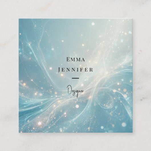 Carte De Visite Carré parties scintillant douce bleue subtile arrière -  (Devant)
