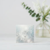 Carte De Visite Carré Parties scintillant douce et subtile arrière - pla (Debout devant)