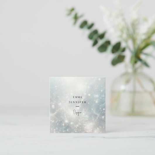 Carte De Visite Carré Parties scintillant douce et subtile arrière - pla (Debout devant)