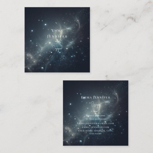 Carte De Visite Carré Parties scintillant douce rouge subtile arrière -  (Devant / Derrière)