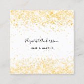 Carte De Visite Carré Parties scintillant en or blanc code qr (Devant)