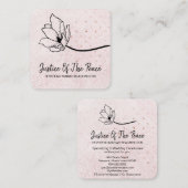 Carte De Visite Carré *~* Parties scintillant en perle rousse Peach Pink (Devant / Derrière)